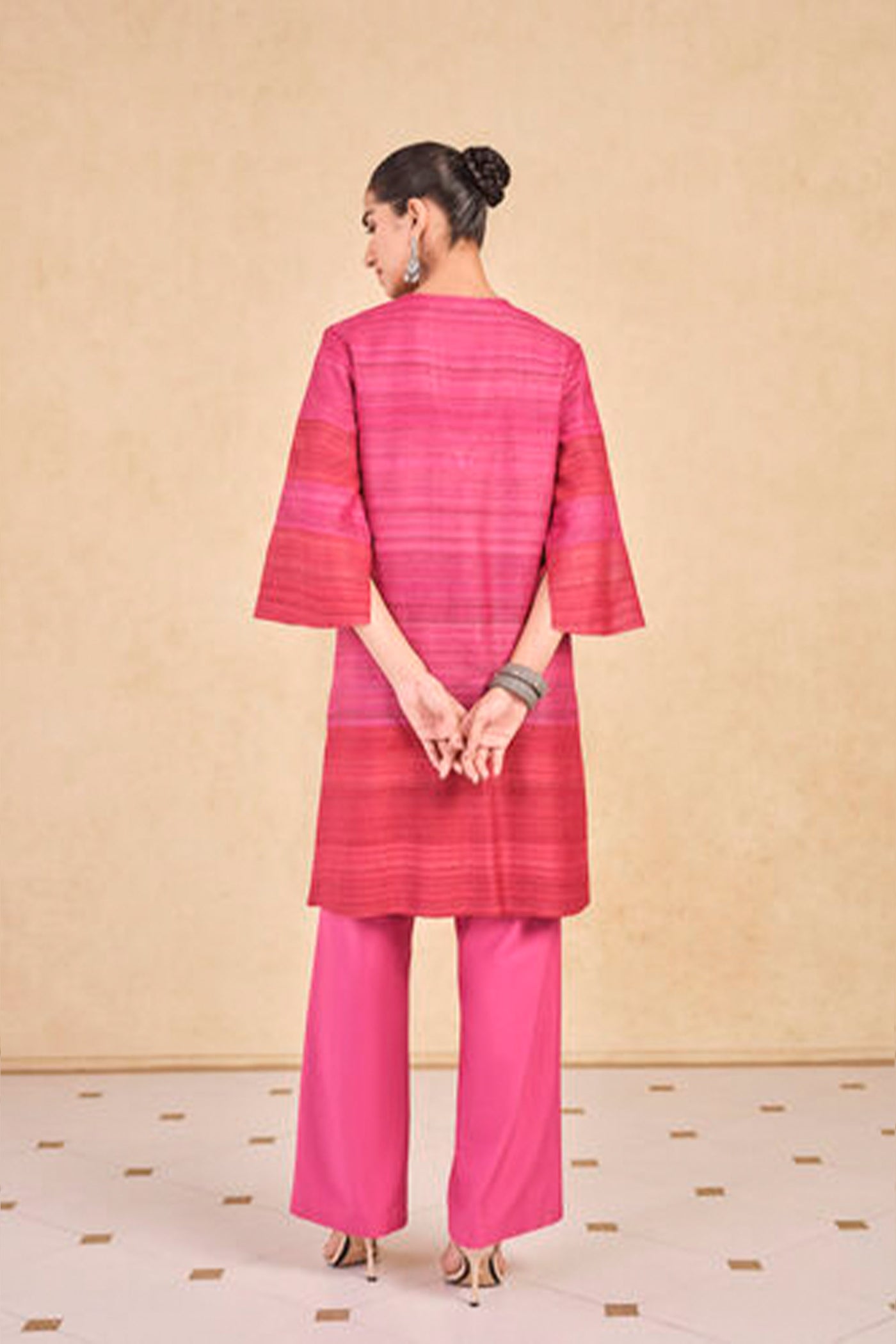 Anita Dongre Grassroot Tesfaye Silk Co-ord Pink indian designer wear online shopping melange singapore
