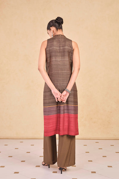 Anita Dongre Grassroot Zella Silk Co-ord Brown indian designer wear online shopping melange singapore