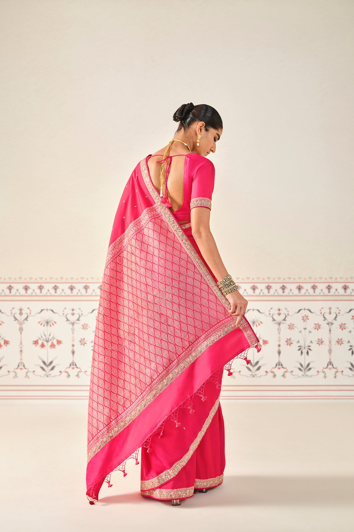 Anita Dongre Harsika Handwoven Benarasi Gota Patti Silk Saree indian designer wear online shopping melange singapore