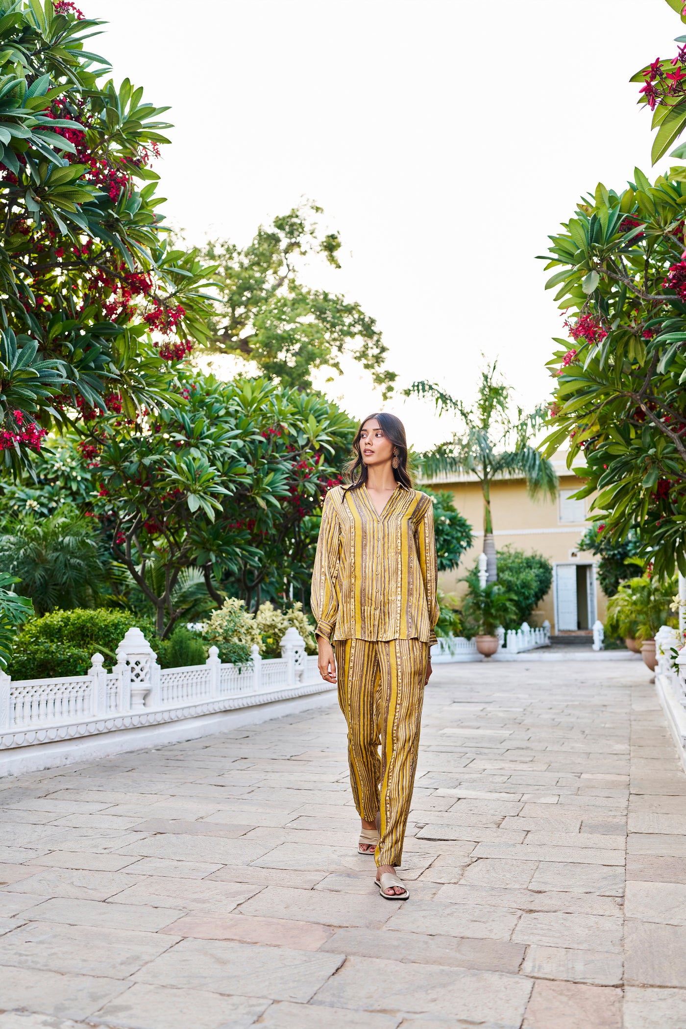 Anita Dongre Hillside Coord Yellow indian designer wear online shopping melange singapore
