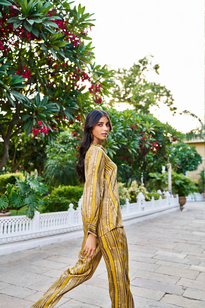 Anita Dongre Hillside Coord Yellow indian designer wear online shopping melange singapore
