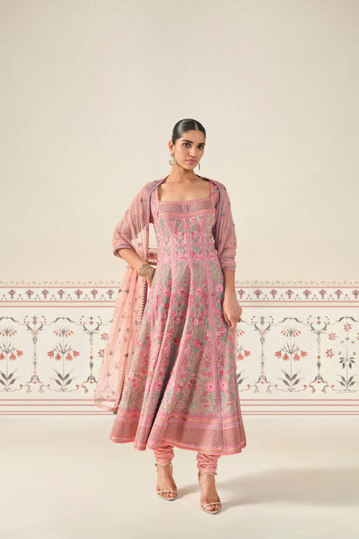 Anita Dongre Iksula Embroidered Anarkali Set Blush indian designer wear online shopping melange singapore