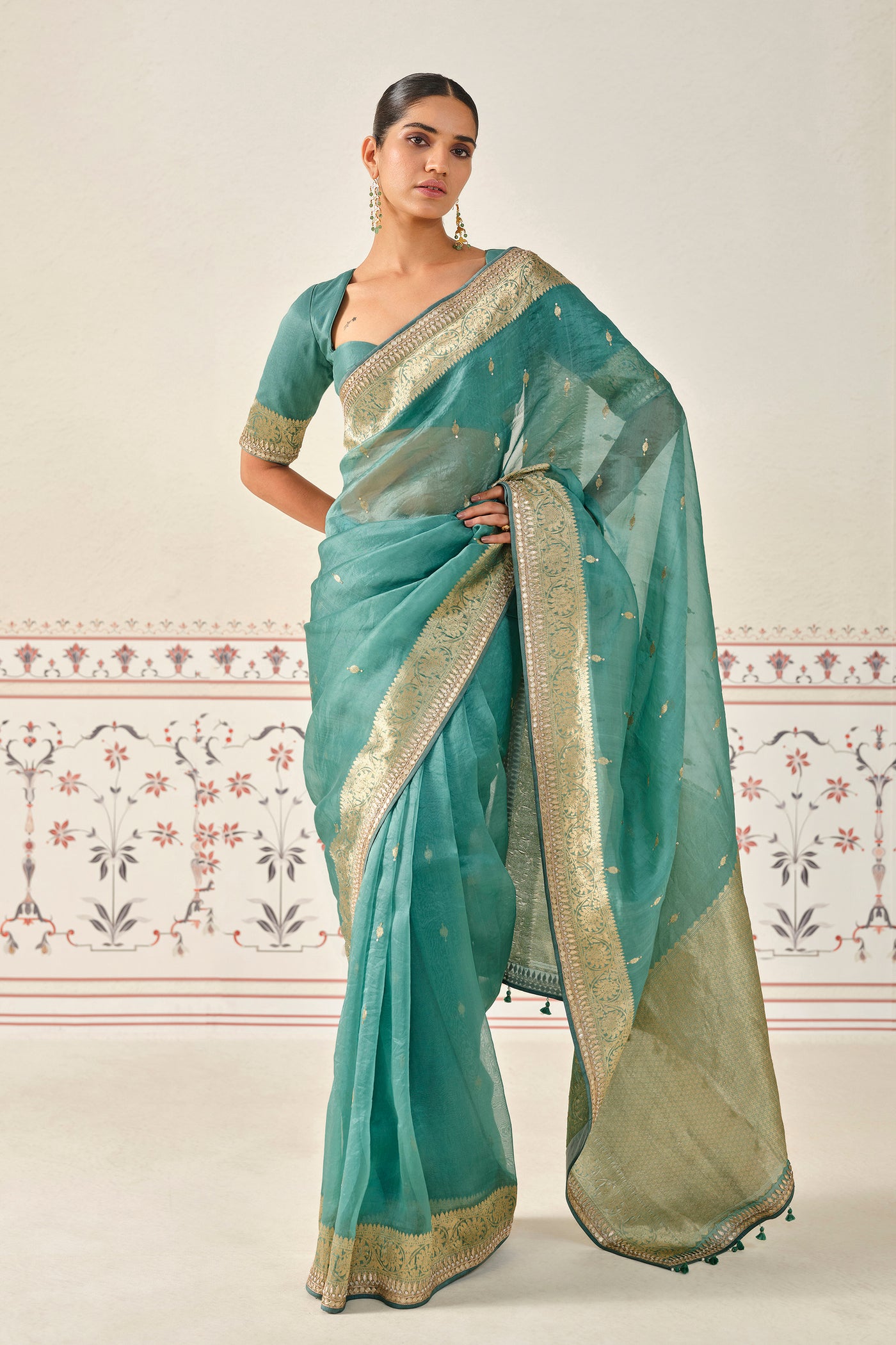 Anita Dongre Indraja Handwoven Benarasi Silk Saree indian designer wear online shopping melange singapore