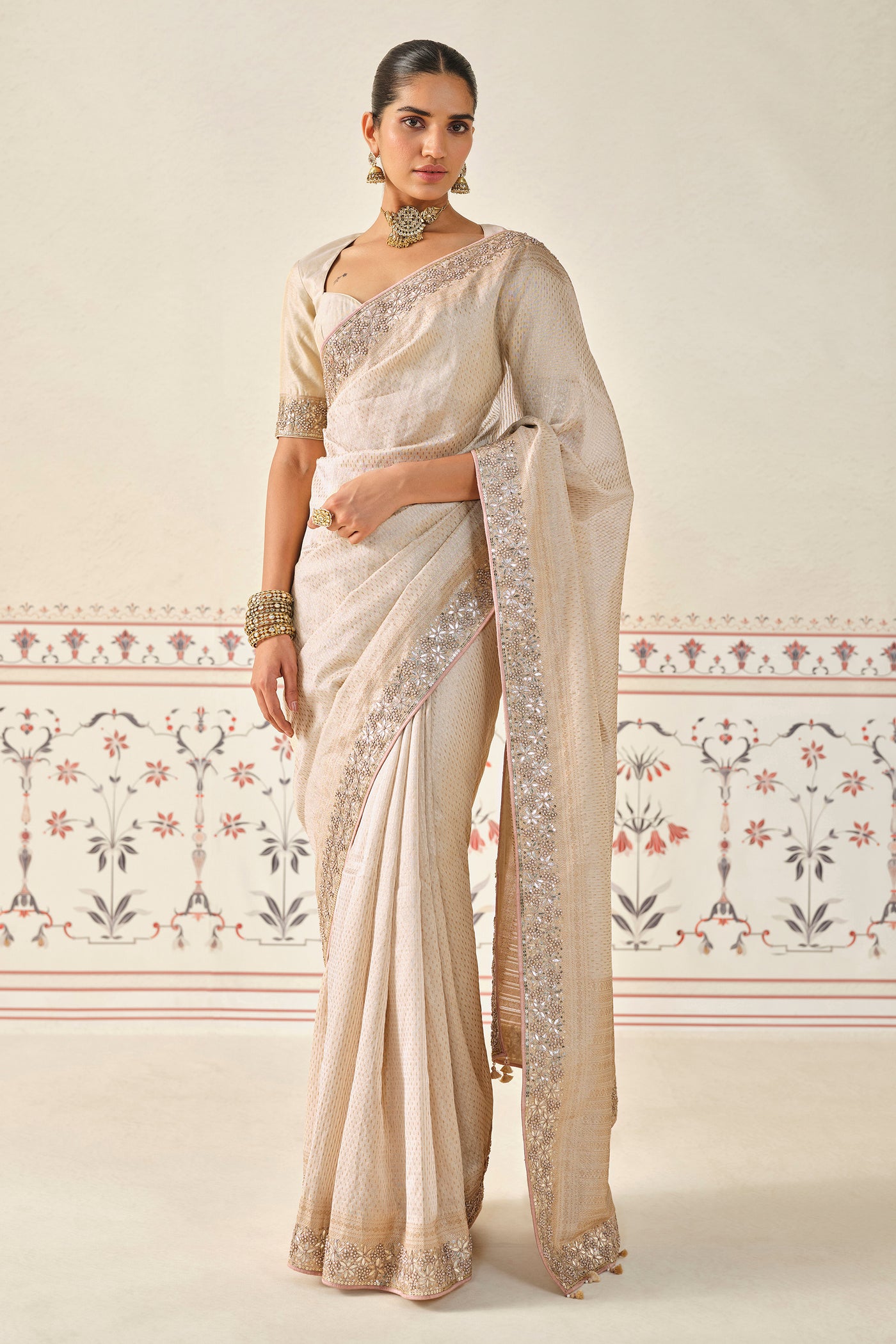 Anita Dongre Indubha Embroidered Saree indian designer wear online shopping melange singapore