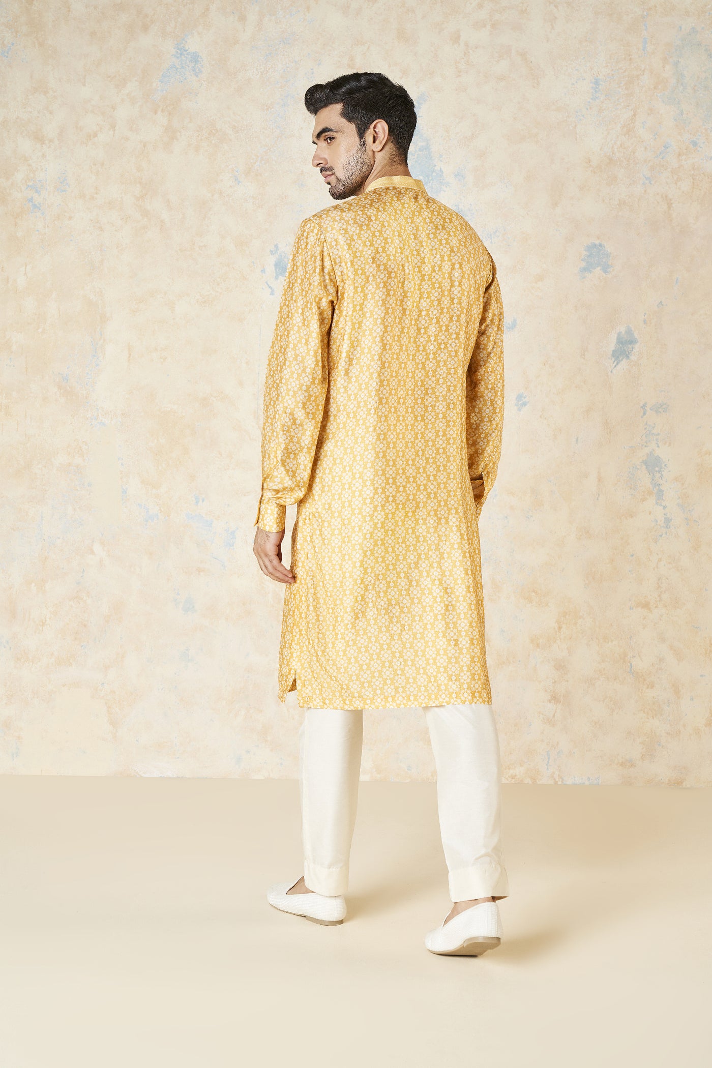 Anita Dongre Iravan Kurta Mustard indian designer wear online shopping melange singapore