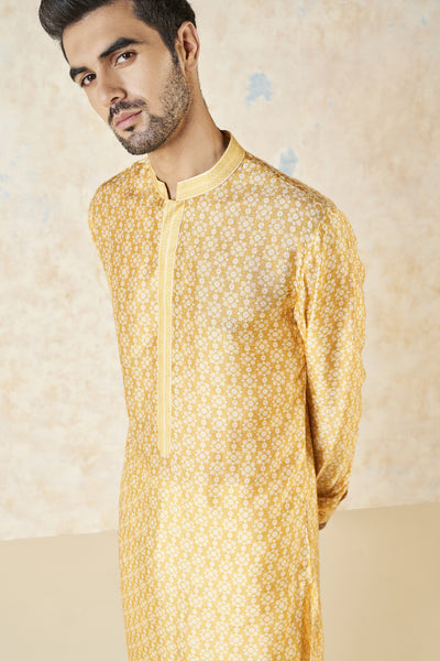 Anita Dongre Iravan Kurta Mustard indian designer wear online shopping melange singapore