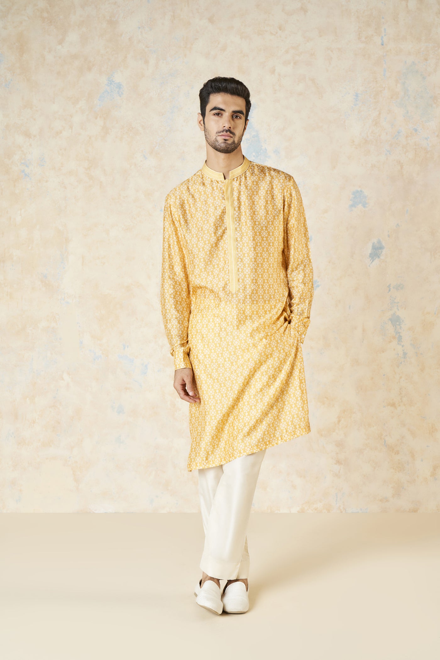 Anita Dongre Iravan Kurta Mustard indian designer wear online shopping melange singapore