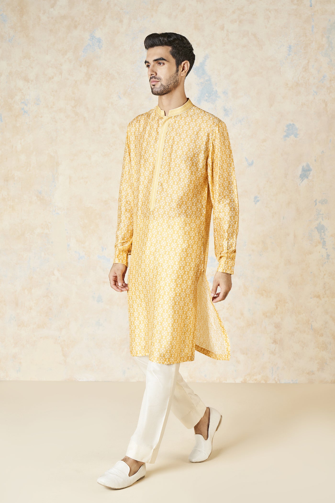 Anita Dongre Iravan Kurta Mustard indian designer wear online shopping melange singapore