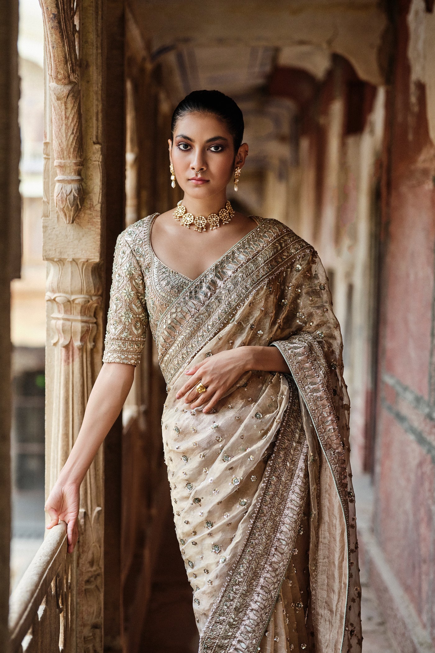 Anita Dongre Ishama Handwoven Benarasi Silk Saree indian designer wear online shopping melange singapore