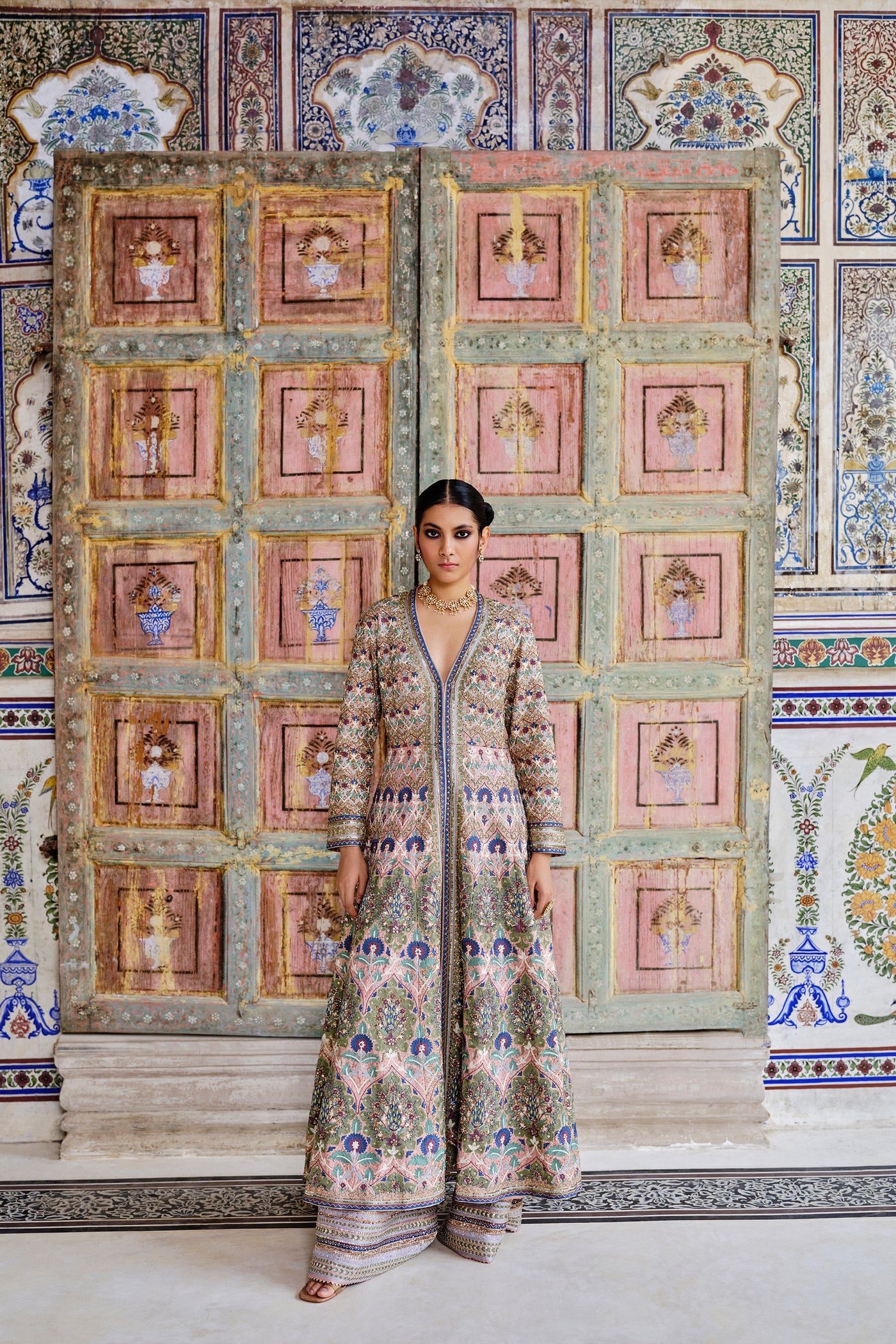 Anita Dongre Krandasi Embroidered Zardozi Jacket Set indian designer wear online shopping melange singapore