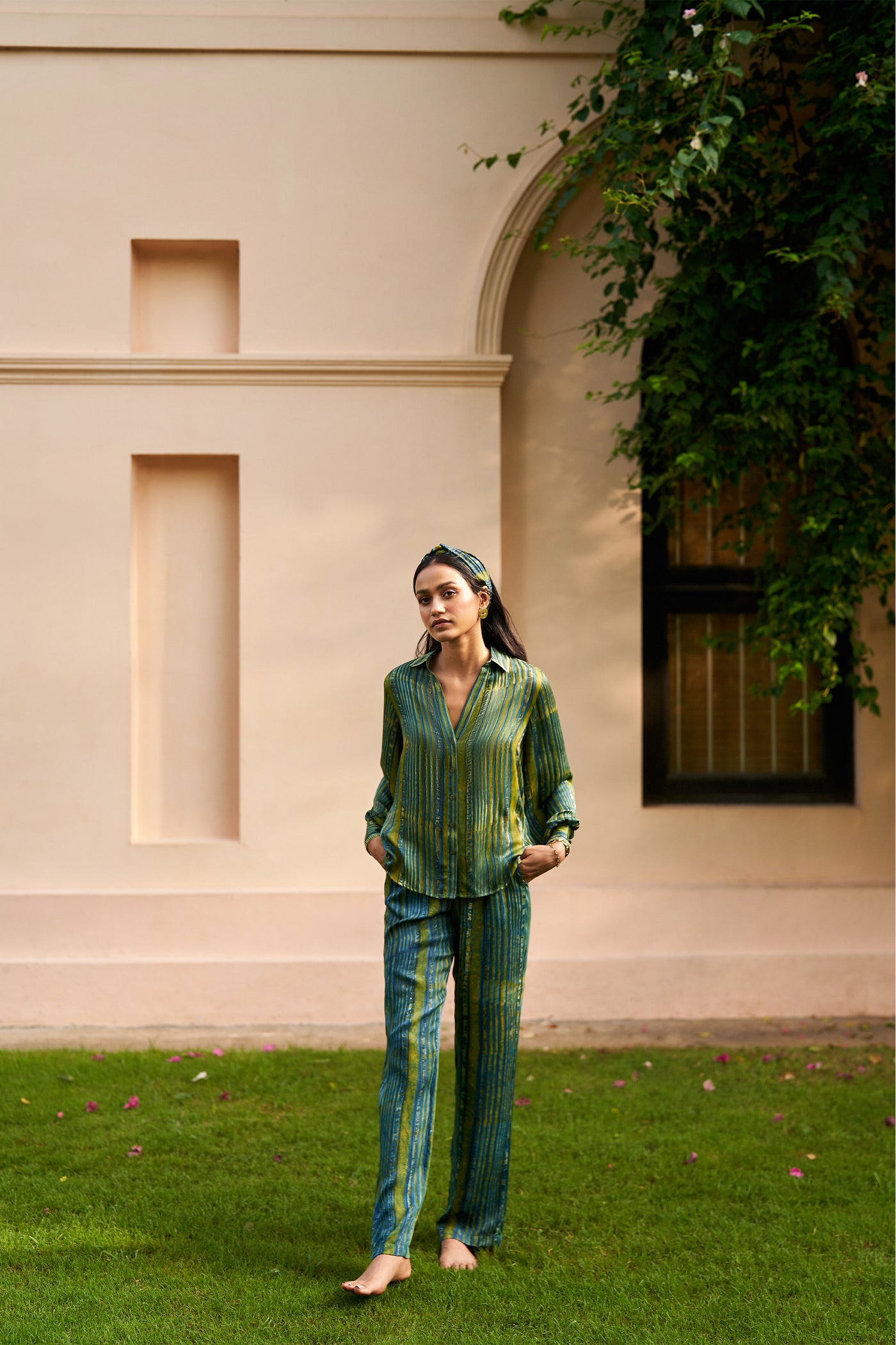 Anita Dongre Lounge Coord Green indian designer wear online shopping melange singapore