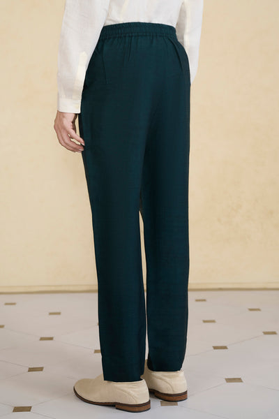 Anita Dongre Menswear Jewel Green Silk Trousers indian designer wear online shopping melange singapore