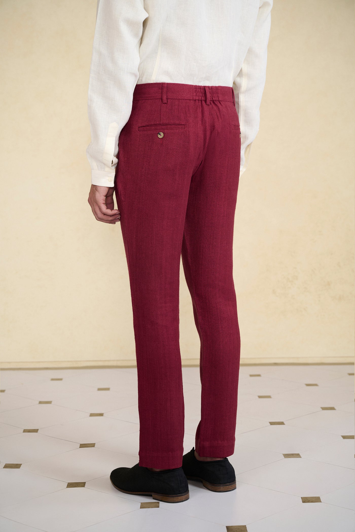 Anita Dongre Menswear Maroon Silk Trousers indian designer wear online shopping melange singapore