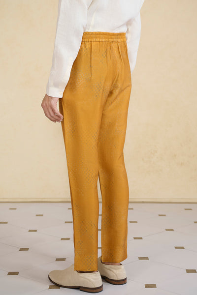 Anita Dongre Menswear Mustard Silk Trousers indian designer wear online shopping melange singapore