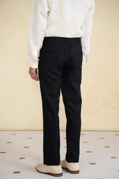 Anita Dongre Menswear Nightsky Black Silk Trousers indian designer wear online shopping melange singapore