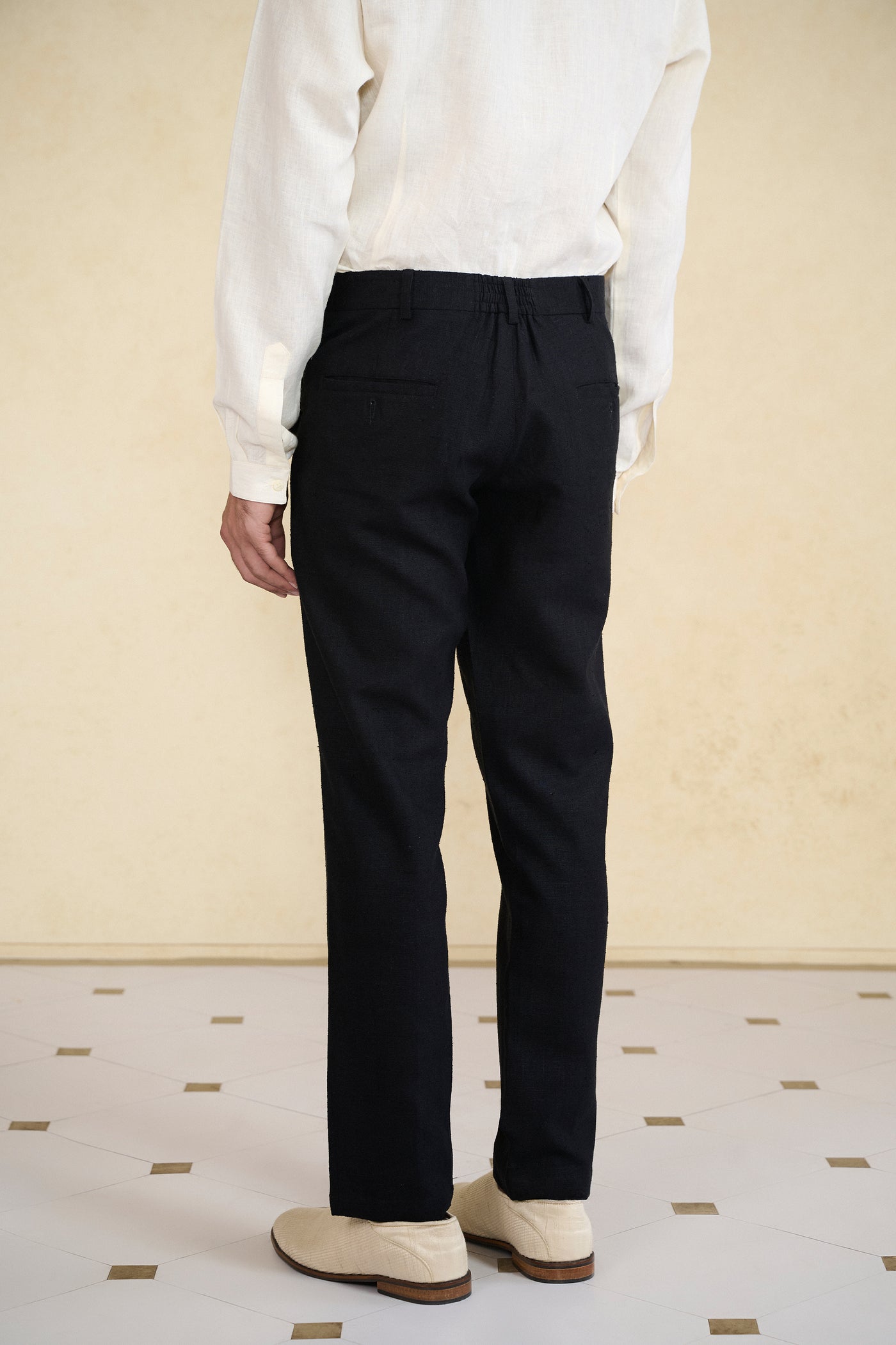 Anita Dongre Menswear Nightsky Silk Trousers Black indian designer wear online shopping melange singapore
