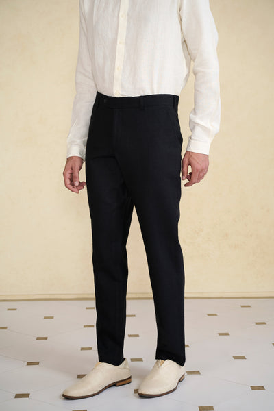 Anita Dongre Menswear Nightsky Silk Trousers Black indian designer wear online shopping melange singapore
