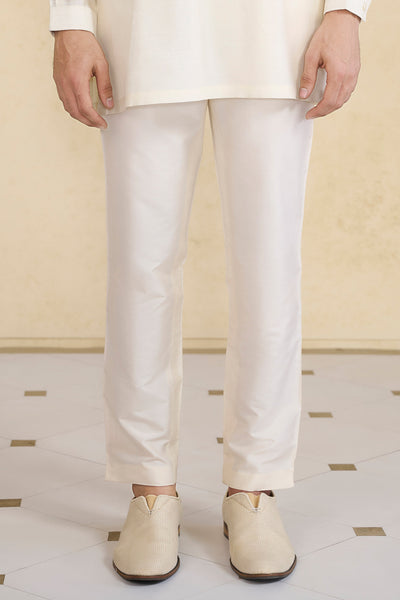 Anita Dongre Menswear Off White Silk Trousers indian designer wear online shopping melange singapore