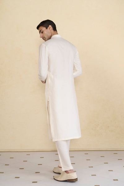 Anita Dongre Menswear Samit Silk Kurta Cream indian designer wear online shopping melange singapore