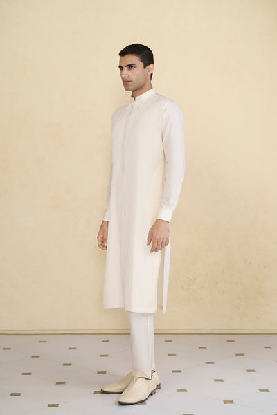 Anita Dongre Menswear Samit Silk Kurta Cream indian designer wear online shopping melange singapore