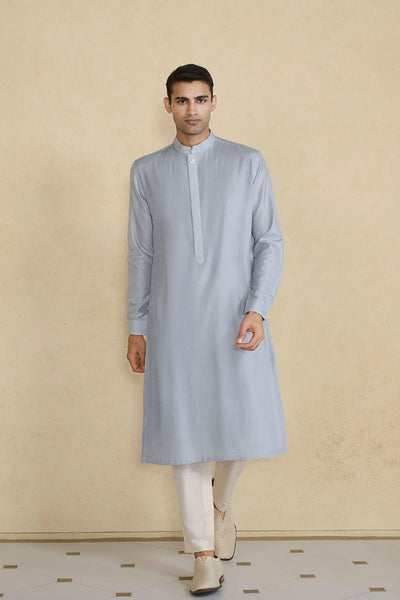 Anita Dongre Menswear Samit Silk Kurta Grey indian designer wear online shopping melange singapore