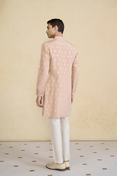 Anita Dongre Menswear Vinil Handwoven Benarasi Silk Kurta Pink indian designer wear online shopping melange singapore