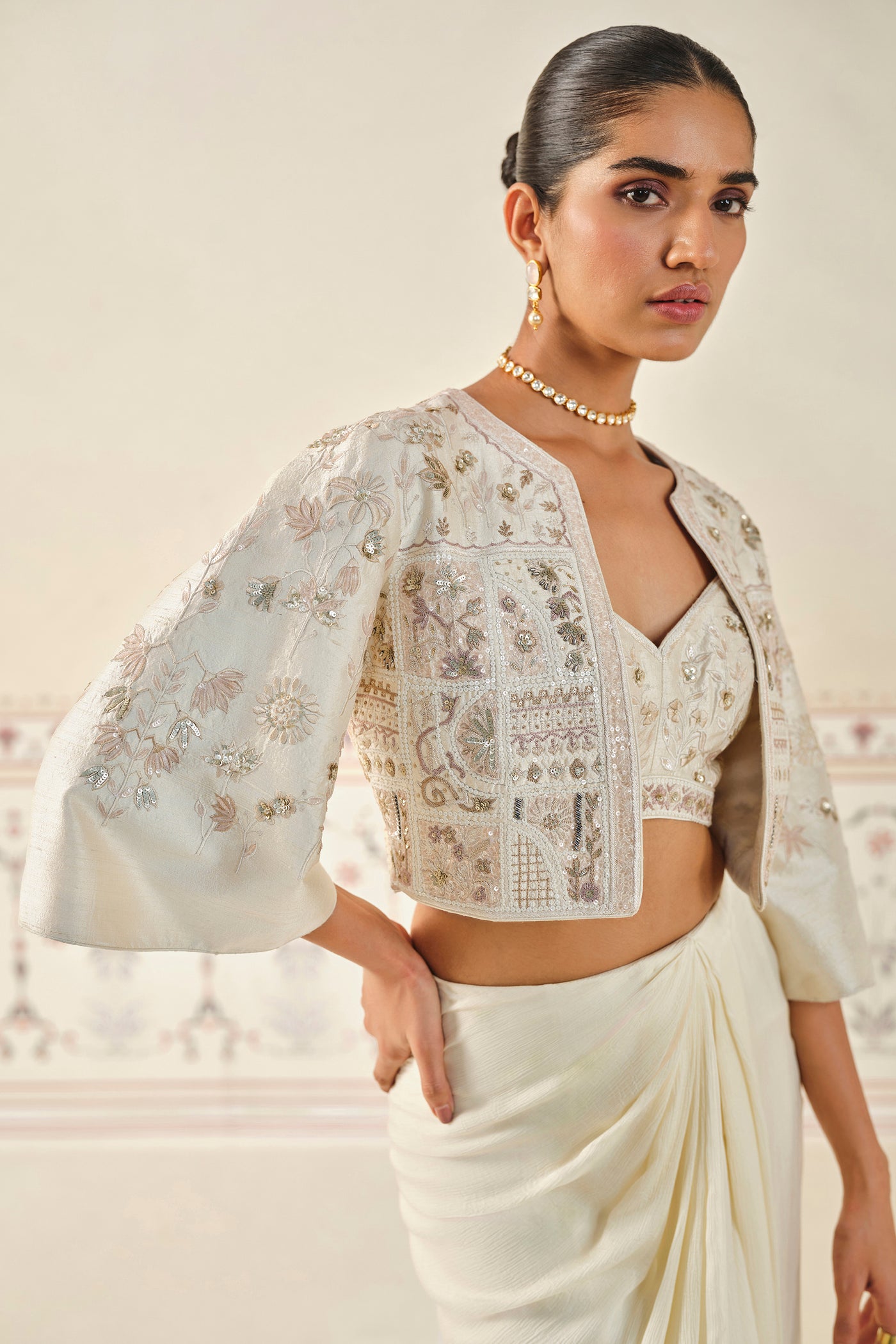 Anita Dongre Mesnata Embroidered Skirt Set indian designer wear online shopping melange singapore