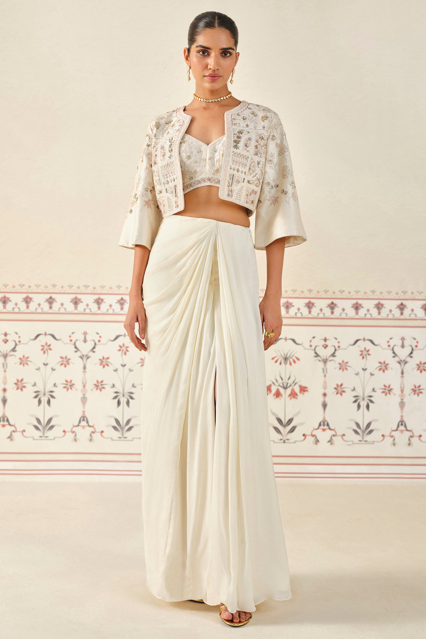 Anita Dongre Mesnata Embroidered Skirt Set indian designer wear online shopping melange singapore