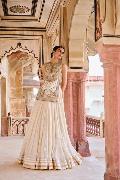 Anita Dongre Mirai Gota Patti Mul Lehenga Set indian designer wear online shopping melange singapore