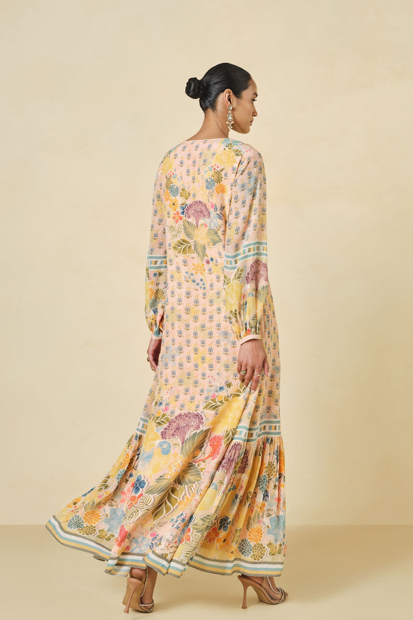 Anita Dongre Morcan Printed Kaftan Blush indian designer wear online shopping melange singapore