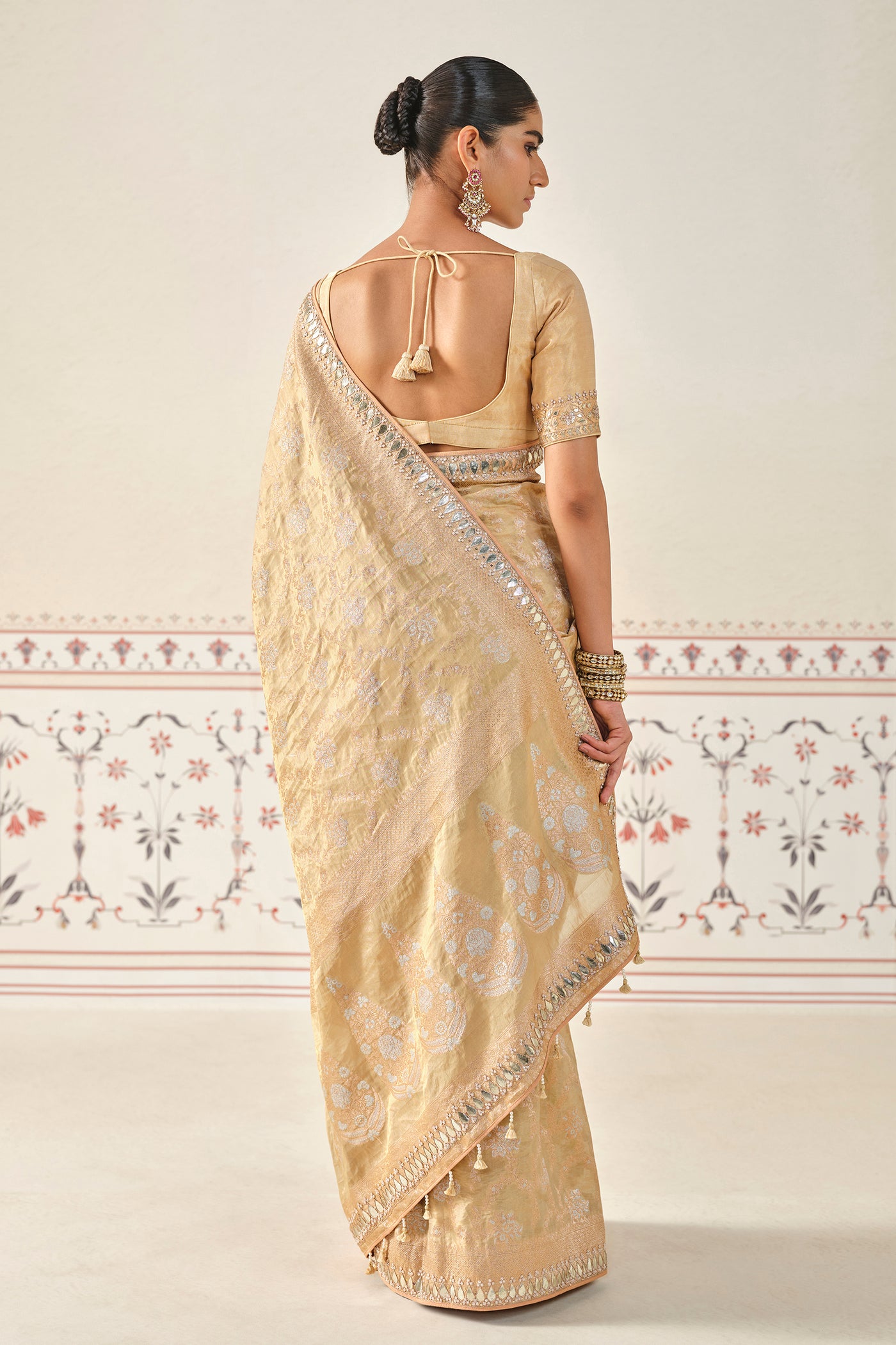 Anita Dongre Nalina Handwoven Benarasi Silk Saree Gold indian designer wear online shopping melange singapore