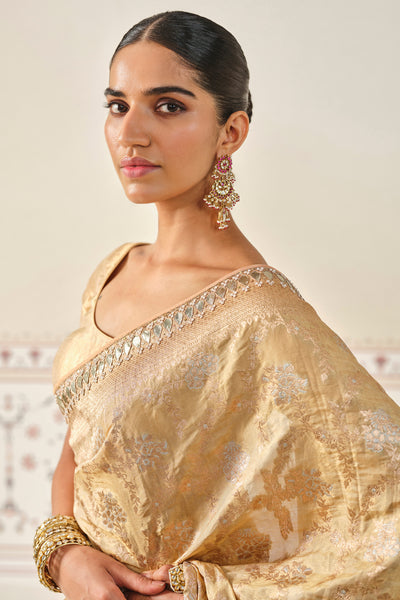 Anita Dongre Nalina Handwoven Benarasi Silk Saree Gold indian designer wear online shopping melange singapore