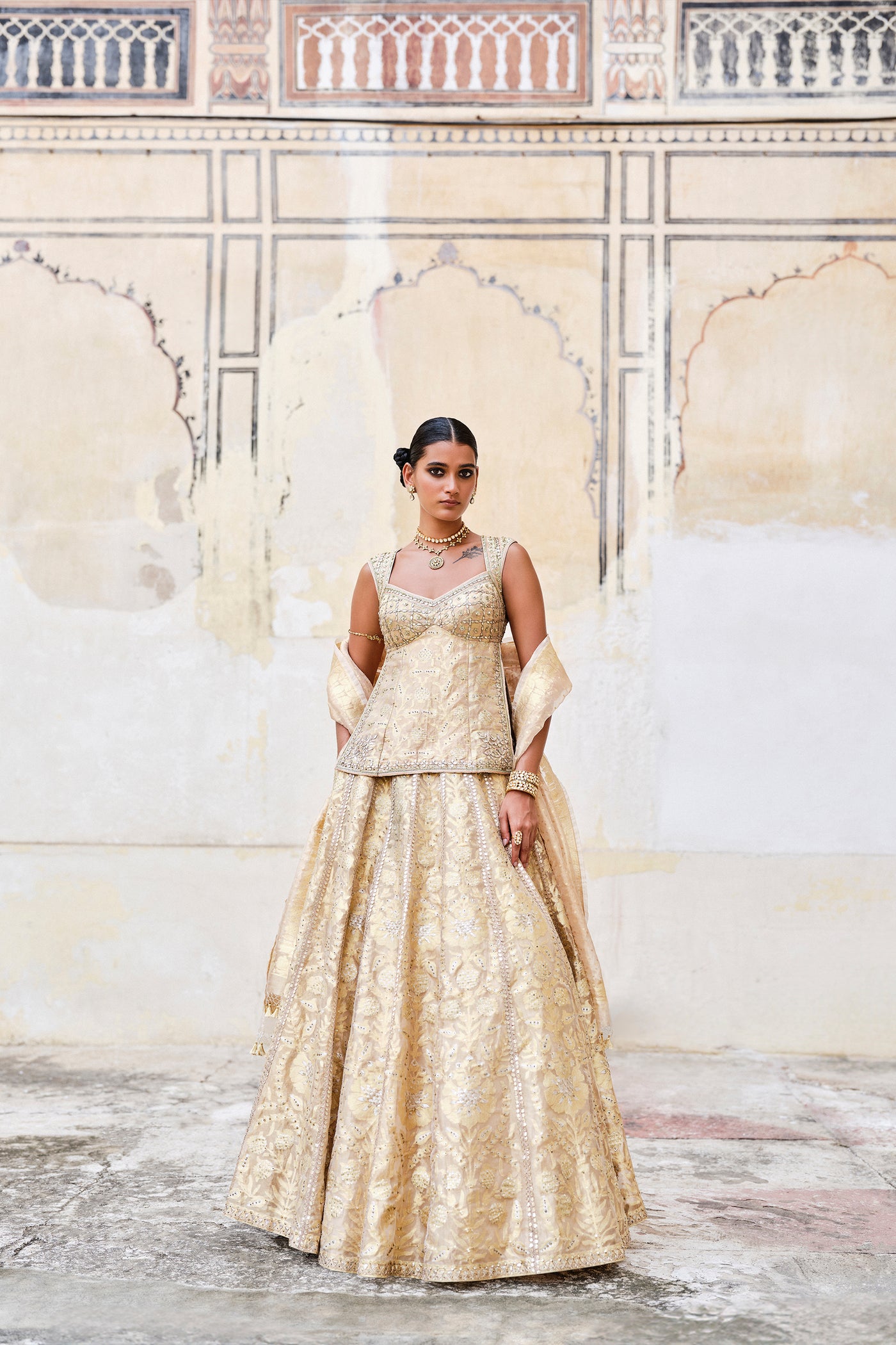 Anita Dongre Ramsha Handwoven Benarasi Silk Lehenga Set indian designer wear online shopping melange singapore