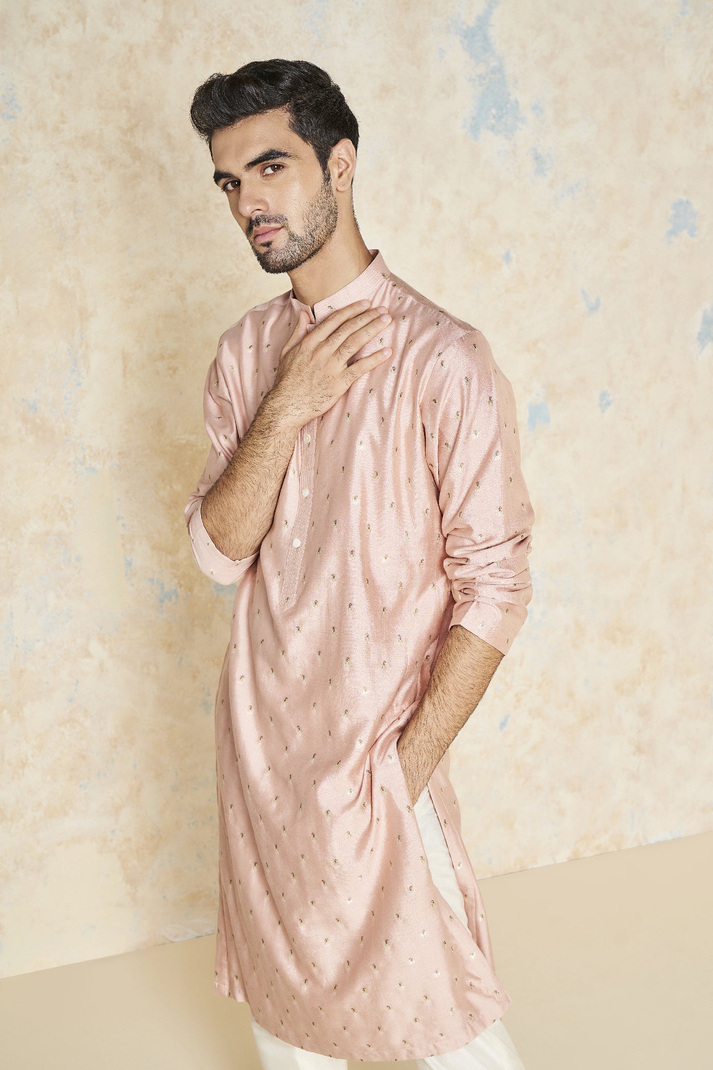 Anita Dongre Risay Kurta Pink indian designer wear online shopping melange singapore