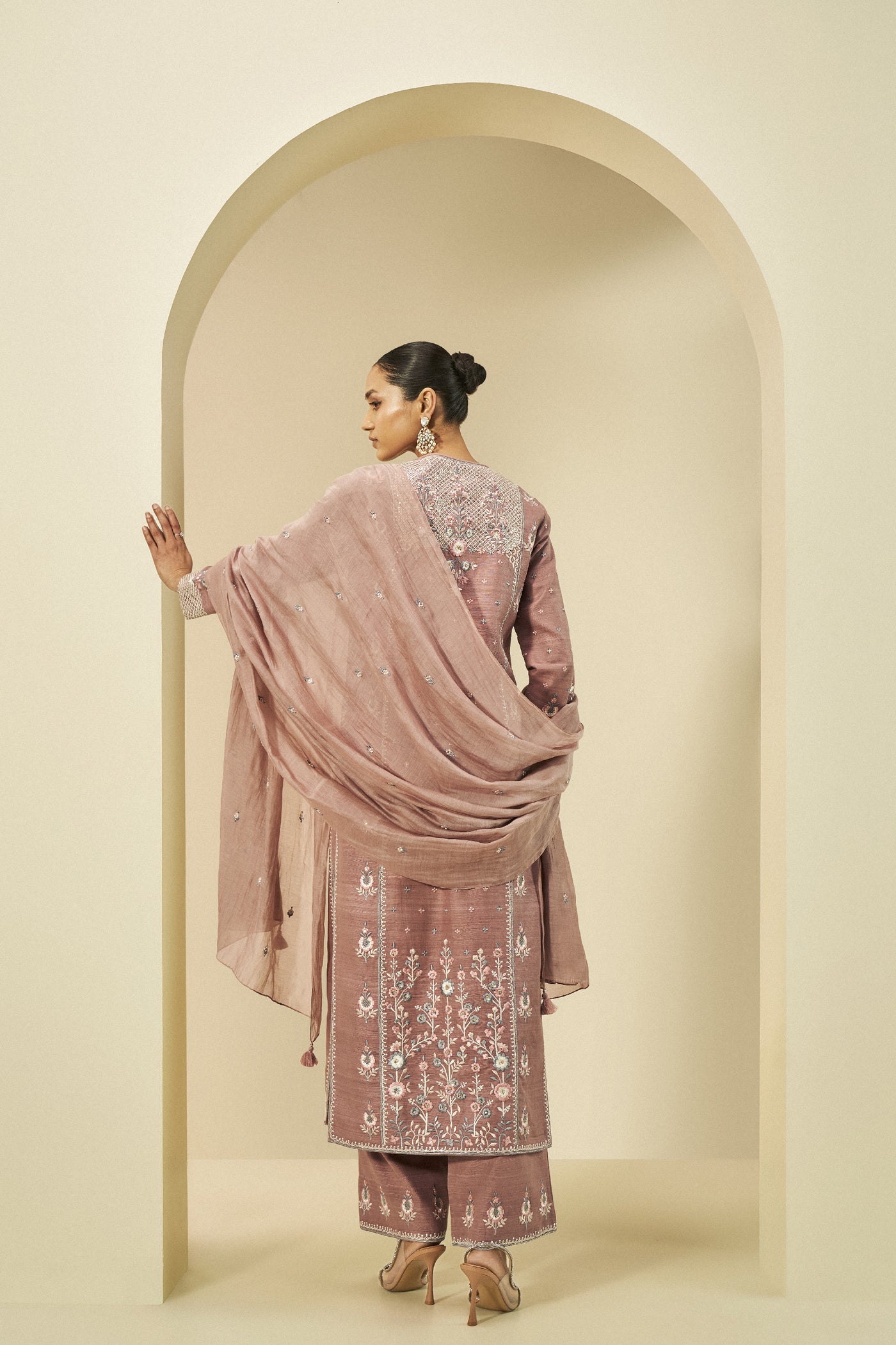 Anita Dongre Roseline Embroidered Silk Suit Set indian designer wear online shopping melange singapore