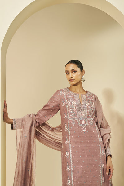 Anita Dongre Roseline Embroidered Silk Suit Set indian designer wear online shopping melange singapore