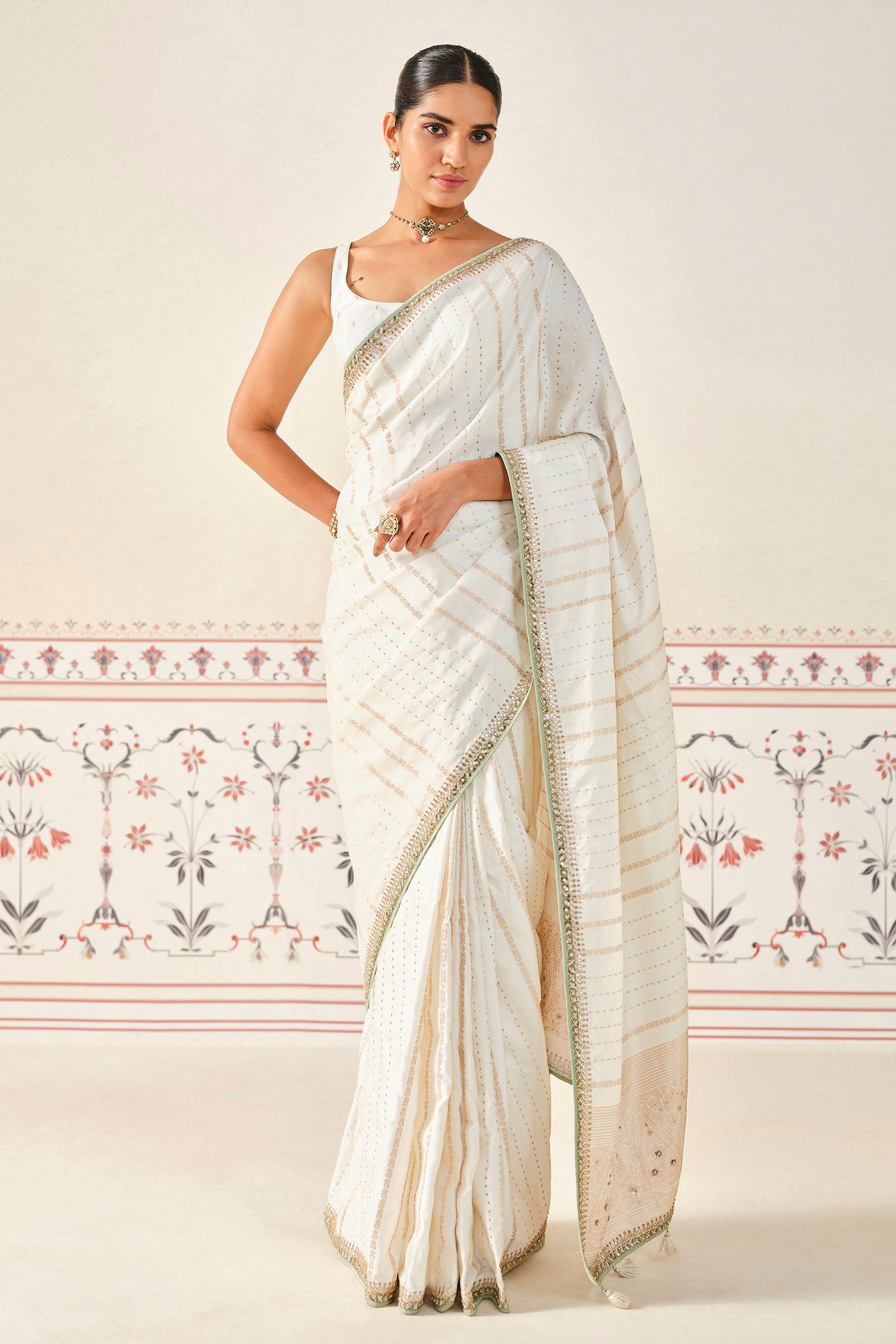 Anita Dongre Siamak Handwoven Benarasi Silk Saree indian designer wear online shopping melange singapore
