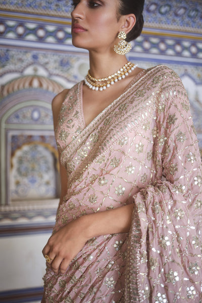 Anita Dongre Tajanae Gota Patti Saree Blush indian designer wear online shopping melange singapore