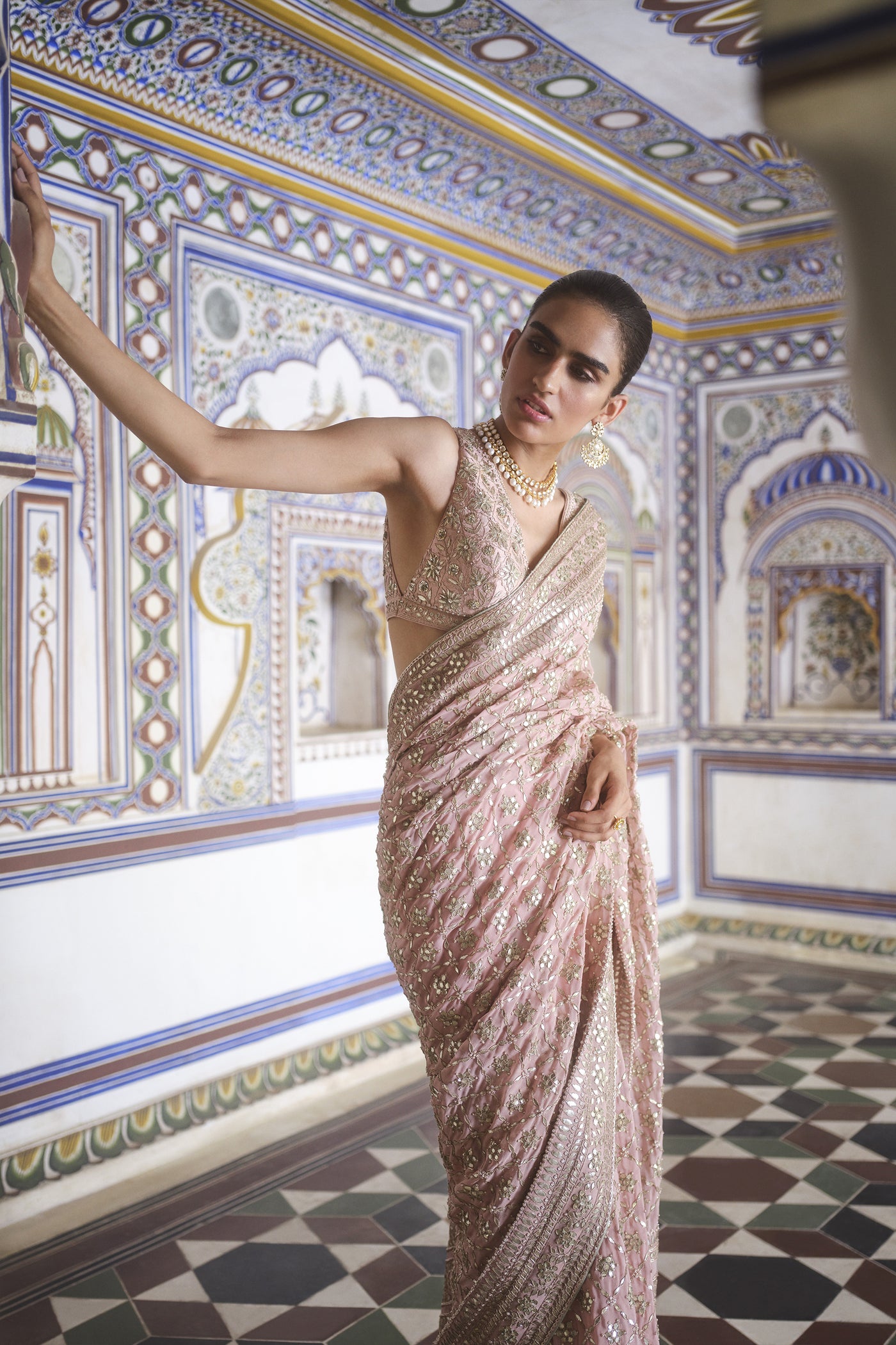 Anita Dongre Tajanae Gota Patti Saree indian designer wear online shopping melange singapore
