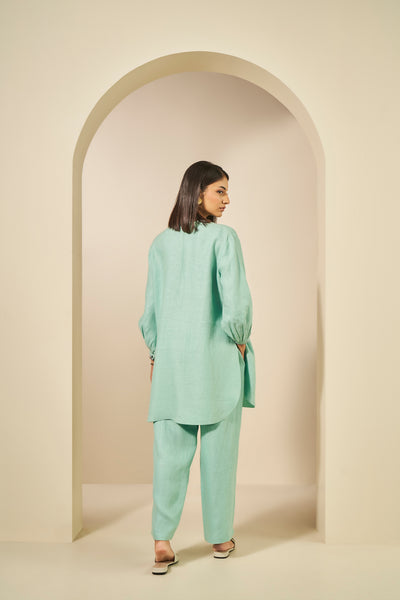 Anita Dongre Whirl Embroidered Hemp Coord Mint indian designer wear online shopping melange singapore