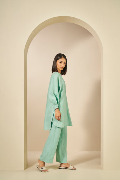 Anita Dongre Whirl Embroidered Hemp Coord Mint indian designer wear online shopping melange singapore