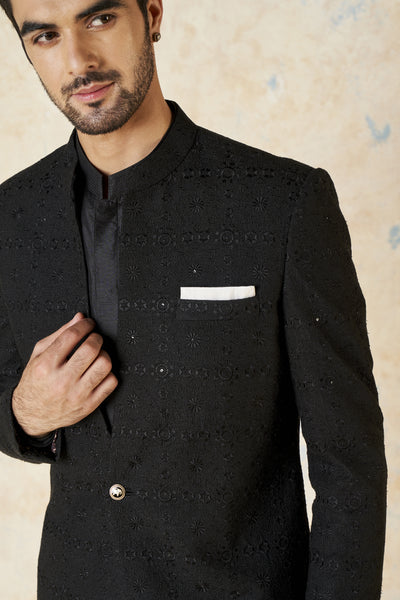 Anita Dongre Yuven Sherwani Black indian designer wear online shopping melange singapore