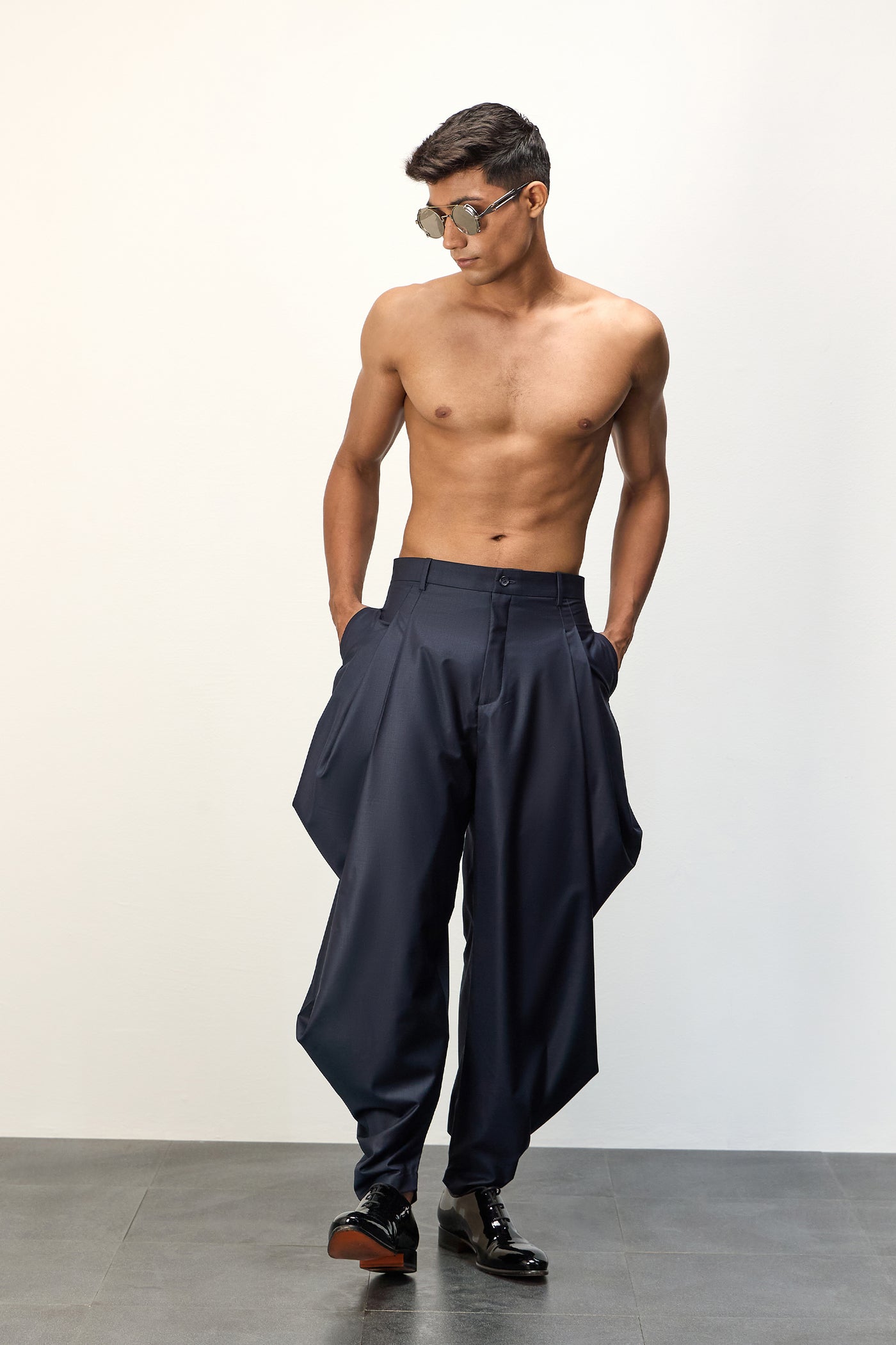 Arjan Dugal Dhoti Pants Navy indian designer wear online shopping melange singapore