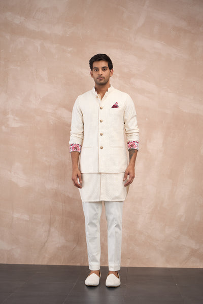 Arjan Dugal Inara Nehru Jacket Ivory indian designer wear online shopping melange singapore