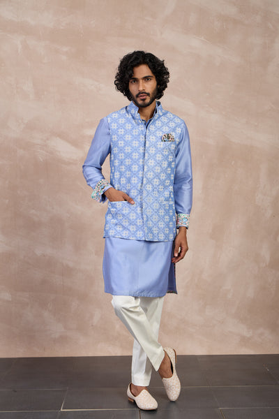 Arjan Dugal Kairos Nehru Jacket Persian Violet indian designer wear online shopping melange singapore