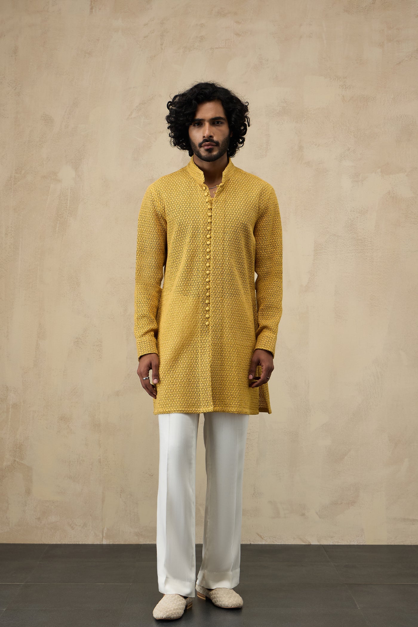 Arjan Dugal Star Luppi Button Kurta Golden Hour Set indian designer wear online shopping melange singapore