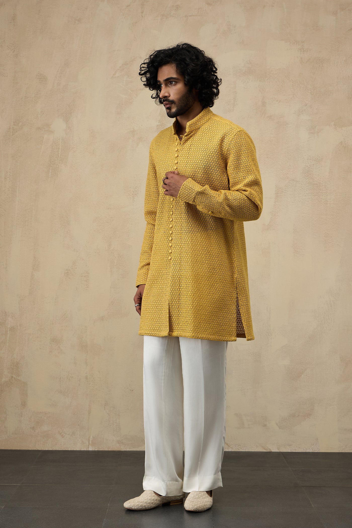 Arjan Dugal Star Luppi Button Kurta Golden Hour Set indian designer wear online shopping melange singapore