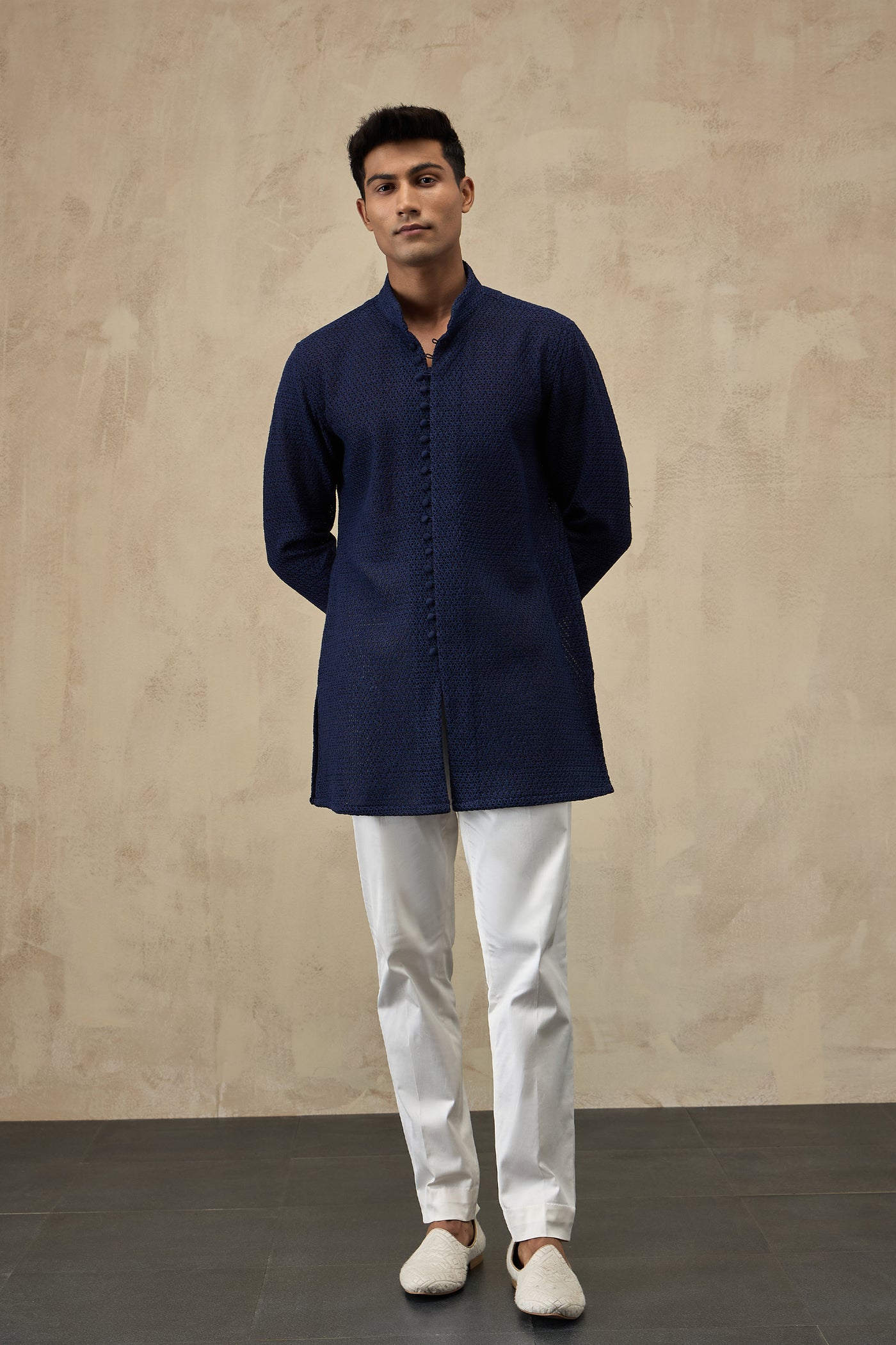 Arjan Dugal Star Luppi Button Kurta Set indian designer wear online shopping melange singapore