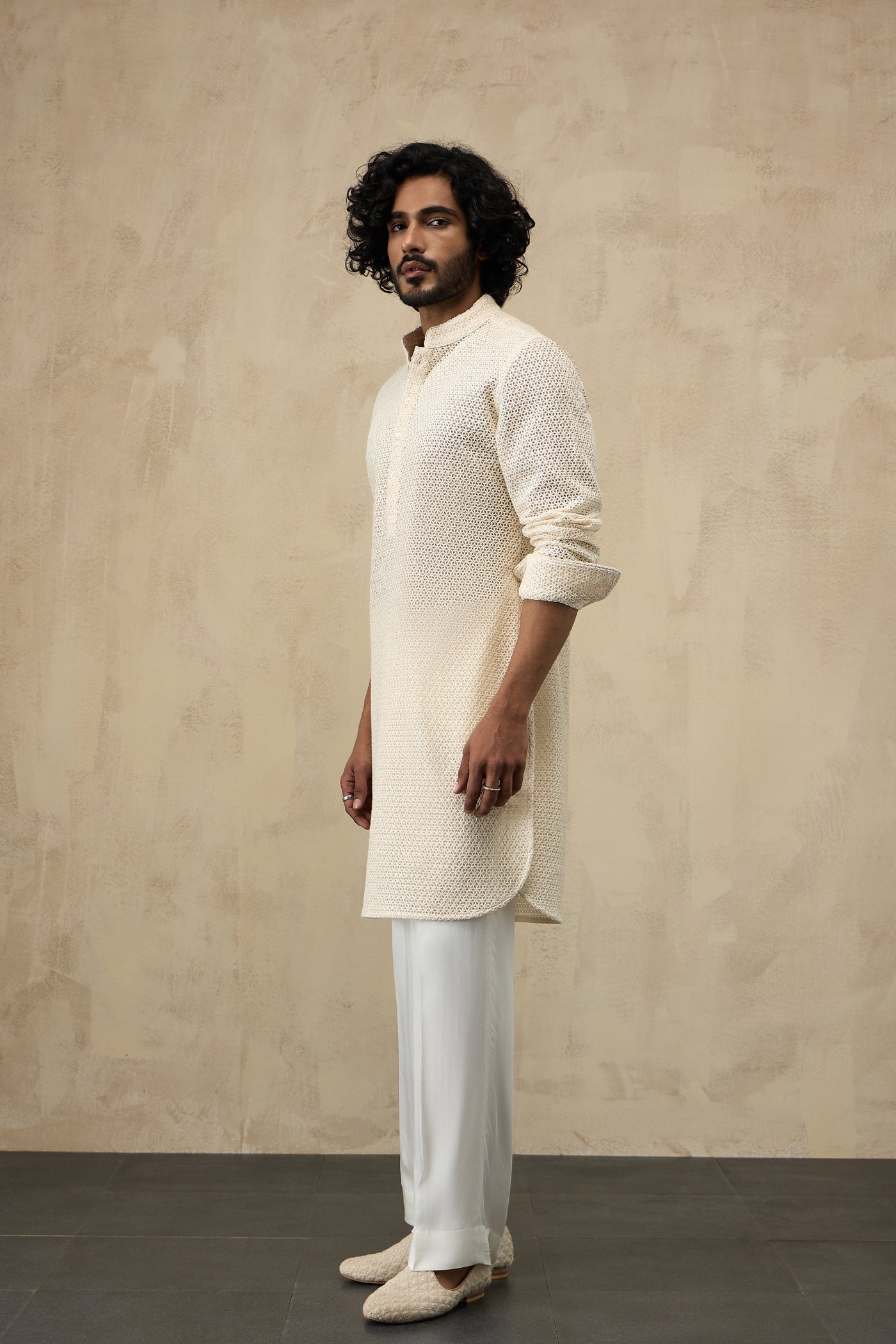 Arjan Dugal Star Straight Kurta Set indian designer wear online shopping melange singapore