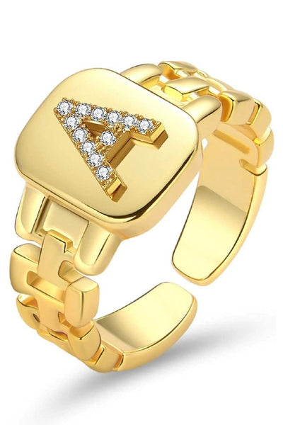 Bansri Mehta Gold Band Initial Letter Ring indian designer wear online shopping melange singapore